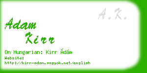 adam kirr business card